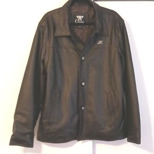 A Collezione Men's Dark Brown Faux  Leather Jacket in Size XL (NWT)